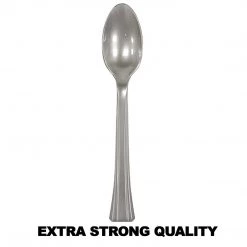 Lillian Tablesettings Extra Strong Quality Premium Plastic Teaspoon Silver Plastic Cutlery