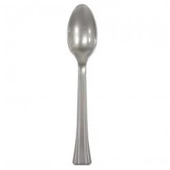 Lillian Tablesettings Extra Strong Quality Premium Plastic Teaspoon Silver Plastic Cutlery