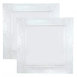 Lillian Tablesettings Square Pebbled Tray Clear 12" (PACK OF 2)
