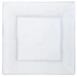 Lillian Tablesettings Square Plastic Dinner Plates Clear 10.75"