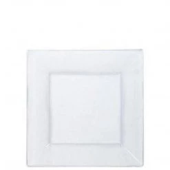 Lillian Tablesettings Square Plastic Dinner Plates Clear 6.5" Elegant Plates