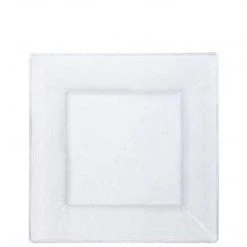 Lillian Tablesettings Square Plastic Dinner Plates Clear 8" Elegant Plates