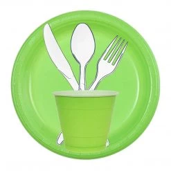 SALE Hanna K. Signature Plastic Plates Lime Green 9" 50CT Clearance Sale