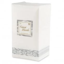 Blue Sky Linen Napkins Silver Border