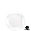 Lillian Tablesettings Magnificence Plastic Dessert Plate Pearl White 6.25" Elegant Plates