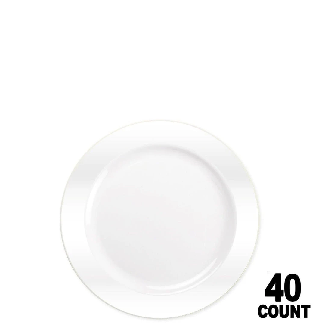 Lillian Tablesettings Magnificence Plastic Dessert Plate Pearl White 6.25" Elegant Plates 1 Lillian Tablesettings Magnificence Plastic Dessert Plate Pearl White 6.25" Elegant Plates