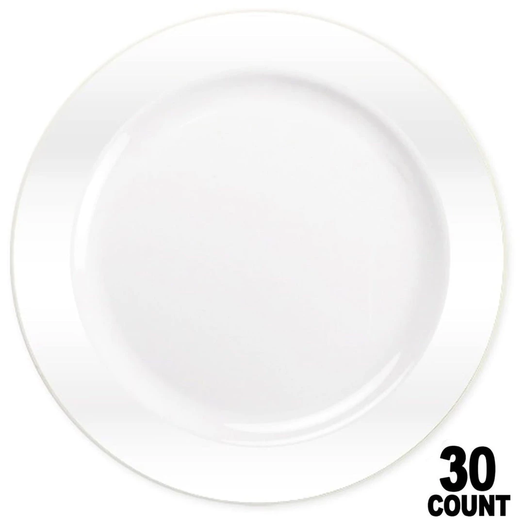 Lillian Tablesettings Elegant Plates Magnificence Plastic Dinner Plate Pearl White 10.25" 1 Lillian Tablesettings Elegant Plates Magnificence Plastic Dinner Plate Pearl White 10.25"