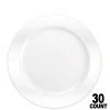 Lillian Tablesettings Magnificence Plastic Dinner Plate Pearl White 9" Elegant Plates
