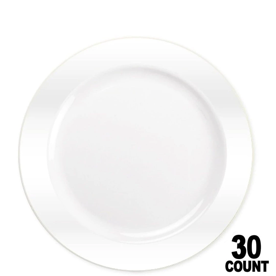 Lillian Tablesettings Magnificence Plastic Dinner Plate Pearl White 9" Elegant Plates 1 Lillian Tablesettings Magnificence Plastic Dinner Plate Pearl White 9" Elegant Plates