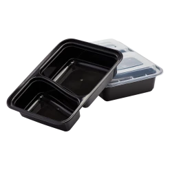 OnlyOneStopShop 30 Oz Black Rectangular 2 Section MealPrep Containers With Clear Lids 7 OnlyOneStopShop 30 Oz Black Rectangular 2 Section MealPrep Containers With Clear Lids