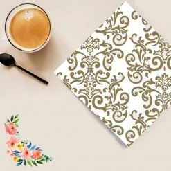 Nicole Fantini Collection Elegant Napkins Metallic #4 Disposable Lunch Paper Napkins 20 Ct