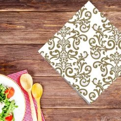 Nicole Fantini Collection Elegant Napkins Metallic #4 Disposable Lunch Paper Napkins 20 Ct