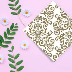 Nicole Fantini Collection Elegant Napkins Metallic #4 Disposable Lunch Paper Napkins 20 Ct