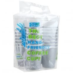 Nicole Home Paper Cup Ripple Hot Cold Silver With Lid 12 Oz Paper Cups