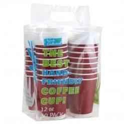Nicole Home Paper Cup Maroon Hot Cold With Lid 12 Oz Paper Cups