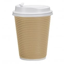 Nicole Home Paper Cups Paper Cup Tan Hot Cold With Lid 12 Oz