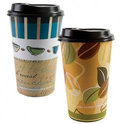 Nicole Home Paper Cup Geometrix Hot Cold With Lid 16 Oz Paper Cups