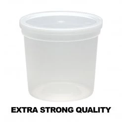 Nicole Collection Deli Storage Containers Extra Strong Quality Round Plastic Container With Lid 24 Oz