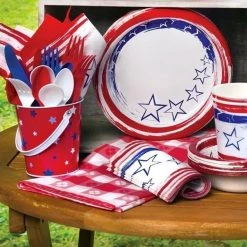 Hanna K 4th Of July Stars 'N Stripes Dinner Paper Plates 10