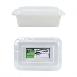 Nicole Collection Extra Strong Quality Microwaveable Rectangular Containers White 8X6