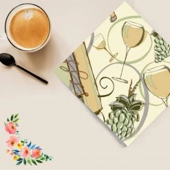 Nicole Fantini Collection Wine 'N Dine Disposable Lunch Paper Napkins 20 Ct Elegant Napkins