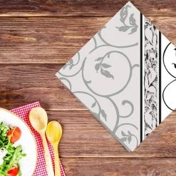 Nicole Fantini Collection Elegant Napkins Black Curlicue Disposable Lunch Paper Napkins 20 Ct
