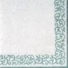 Decorline Romantic Border White/Silver Cocktail Napkins 20 Ct