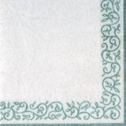 Decorline Romantic Border White/Silver Cocktail Napkins 20 Ct