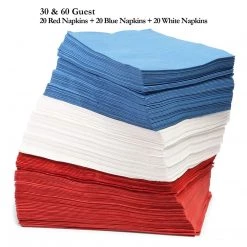 Nicole Fantini Collection American Flag Themed Red White And Blue Disposable Party Plastic Plates Sets