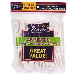 Nicole Collection Nicole Home Collection Medium Weight Cutlery Combo White