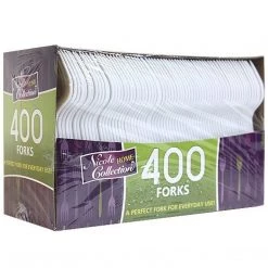 Nicole Collection Nicole Home Collection Plastic Cutlery Forks Medium Weight Disposable White