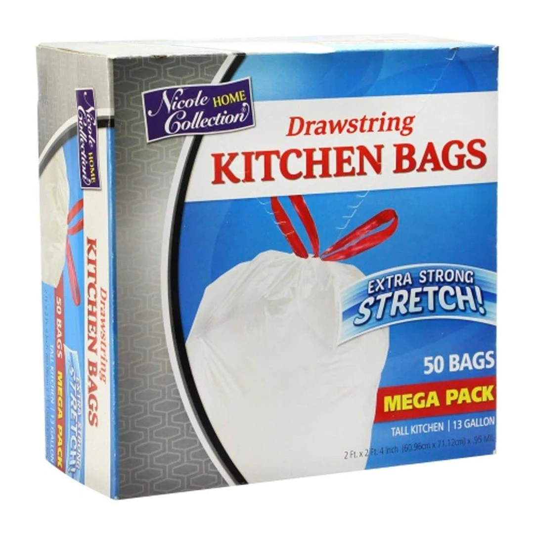 Nicole Collection Nicole Home Collection Tall Kitchen Drawstring EXTRA STRONG White Trash Bags 13 Gal 1 Nicole Collection Nicole Home Collection Tall Kitchen Drawstring EXTRA STRONG White Trash Bags 13 Gal