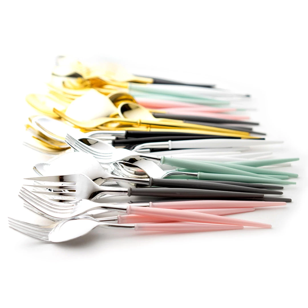 Decorline Elegant Cutlery Noble Collection Shiny Gold Top/Turquoise Bottom Flatware Set 2 Decorline Elegant Cutlery Noble Collection Shiny Gold Top/Turquoise Bottom Flatware Set