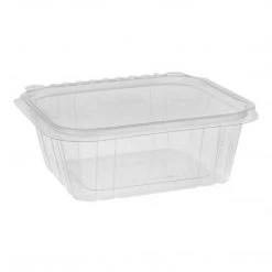 OnlyOneStopShop 32-Ounce Clear Rectangular Plastic Disposable Container With A Flat Lid Salad Containers