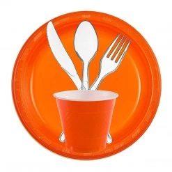SALE Hanna K. Signature Plastic Plates Orange 7" 50 Count 5 SALE Hanna K. Signature Plastic Plates Orange 7