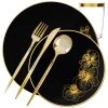 Decorline Orchid Collection Dinner Plate Black & Gold Novelty Tableware Package Set