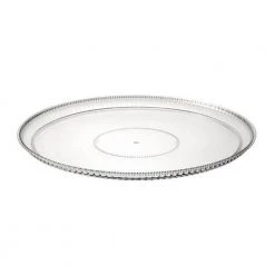 Party Dimensions Elegant Trays 12'' Clear Plastic Ridged Tray