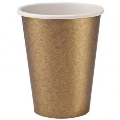 Lillian Clearance Sale SALE Paper Cup Gold Texture Hot Cold 9 Oz 24 Count
