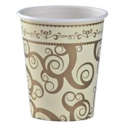 Hanna K SALE Paper Cup Medley Gold Hot Cold 9 Oz 24 Count Clearance Sale