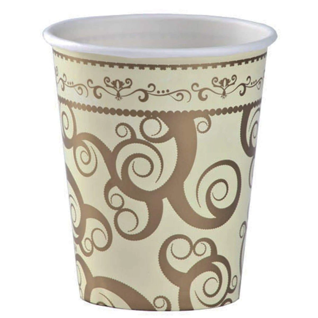 Hanna K SALE Paper Cup Medley Gold Hot Cold 9 Oz 24 Count Clearance Sale 1 Hanna K SALE Paper Cup Medley Gold Hot Cold 9 Oz 24 Count Clearance Sale