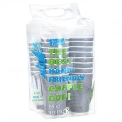 Nicole Home Paper Cups Paper Cup Ripple Hot Cold Silver With Lid 16 Oz