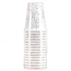 Hanna K Clearance Sale SALE Paper Cup Swirls Pearls Hot Cold 12 Oz 16 Count