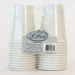 Lillian Clearance Sale SALE Paper Cup Ivory Hot Cold 9 Oz 24CT