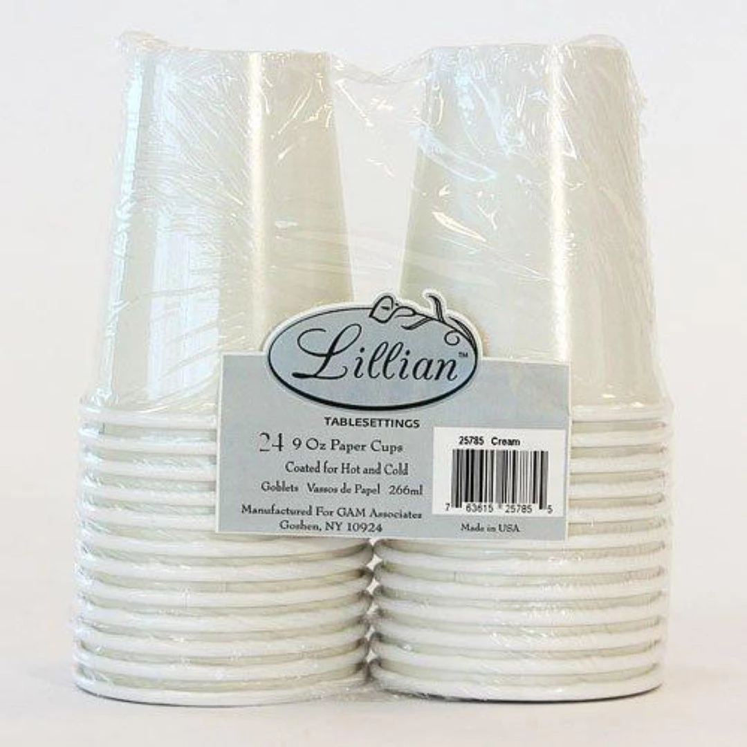 Lillian Clearance Sale SALE Paper Cup Ivory Hot Cold 9 Oz 24CT 2 Lillian Clearance Sale SALE Paper Cup Ivory Hot Cold 9 Oz 24CT