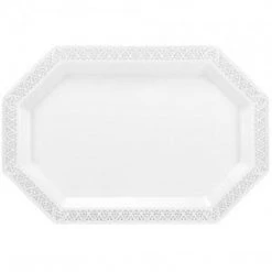 Lillian Pearl Lacetagon 12''X18'' Tray 2 Ct