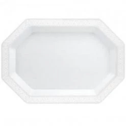 Lillian Elegant Trays Pearl Lacetagon Tray 9''X13'' Half Size