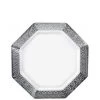 Lillian Pearl Silver Rim Lacetagon Plate 7.25" Elegant Plates