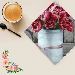 Decorline Peony Pink Lunch Napkins 20 Ct