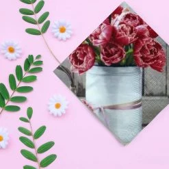 Decorline Peony Pink Lunch Napkins 20 Ct
