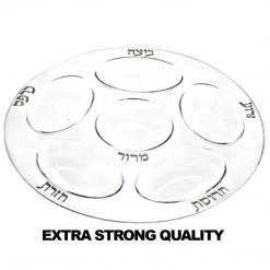 Blue Sky Elegant Trays Seder Plate White & Silver Plastic Platter EXTRA STRONG QUALITY